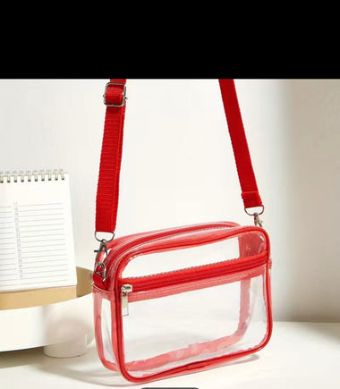 Clear/transparent event bag, red