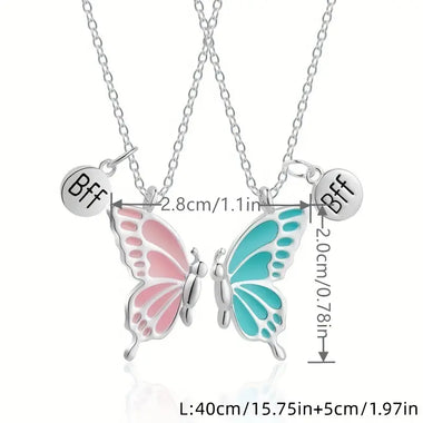Friendship Butterfly Necklace, 2 pc
