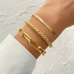 Gold Chain Bracelet 3 pcs