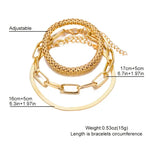 Gold Chain Bracelet 3 pcs