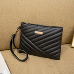 Quilted Clutch Bag, Black