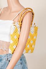 Fame Wooden Handle Braided Handbag - Trend Inspo
