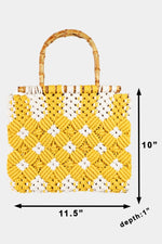 Fame Wooden Handle Braided Handbag - Trend Inspo