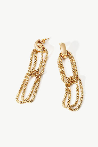 Gold-Plated D-Shaped Drop Earrings - Trend Inspo