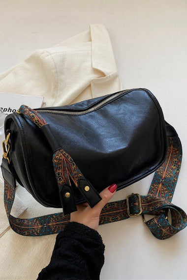 Zenana Pattern Strap Zipper Shoulder Bag - Trend Inspo